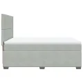 cadre de lit et matelas Gris clair 140x190cm Velours