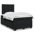 cadre de lit avec matelas noir 120x190 cm velours