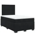 cadre de lit avec matelas noir 120x190 cm velours