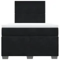 cadre de lit avec matelas noir 120x190 cm velours