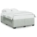 Cadre de lit sans matelas gris clair 140x190 cm velours