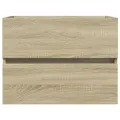 Ensemble de meubles de bain 2pcs céramique et bois d'ingénierie