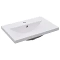 Ensemble de meubles de bain 2pcs céramique et bois d'ingénierie