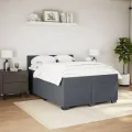cadre de lit et matelas Gris foncé 140x190cm Velours
