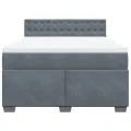 cadre de lit et matelas Gris foncé 140x190cm Velours
