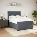 cadre de lit et matelas Gris foncé 140x190cm Velours