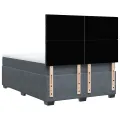 cadre de lit et matelas Gris foncé 140x190cm Velours