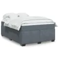 cadre de lit et matelas Gris foncé 140x190cm Velours
