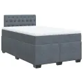 cadre de lit et matelas Gris foncé 120x200cm Velours