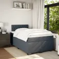 cadre de lit et matelas Gris foncé 120x200cm Velours