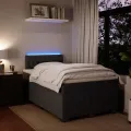 cadre de lit et matelas Gris foncé 120x200cm Velours