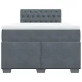 cadre de lit et matelas Gris foncé 120x200cm Velours