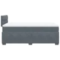 cadre de lit et matelas Gris foncé 120x200cm Velours