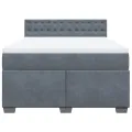 cadre de lit et matelas Gris foncé 140x190cm Velours
