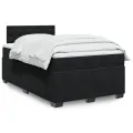 cadre de lit avec matelas Noir 120x200 cm Velours