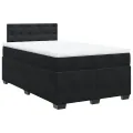 cadre de lit avec matelas Noir 120x200 cm Velours