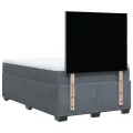cadre de lit et matelas Gris foncé 120x200cm Velours