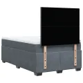 cadre de lit et matelas Gris foncé 120x200cm Velours