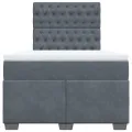 cadre de lit et matelas gris foncé 120x190cm velours