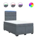 cadre de lit et matelas gris foncé 120x190cm velours