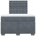 cadre de lit et matelas gris foncé 120x190cm velours