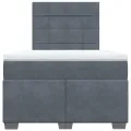 cadre de lit et matelas gris foncé 120x190cm velours