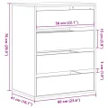 Commode d'angle chêne fumé 60x41x76 cm bois d'ingénierie