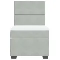 cadre de lit et matelas Gris clair 100x200cm Velours