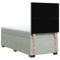 cadre de lit et matelas Gris clair 100x200cm Velours