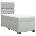 cadre de lit et matelas Gris clair 100x200cm Velours