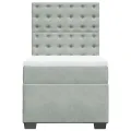 cadre de lit et matelas Gris clair 100x200cm Velours
