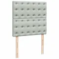 cadre de lit et matelas Gris clair 100x200cm Velours