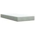 cadre de lit et matelas Gris clair 100x200cm Velours