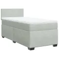 cadre de lit et matelas Gris clair 100x200cm Velours