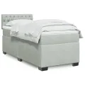 cadre de lit et matelas Gris clair 100x200cm Velours