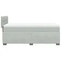 cadre de lit et matelas Gris clair 100x200cm Velours