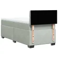 cadre de lit et matelas Gris clair 100x200cm Velours