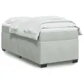 cadre de lit et matelas Gris clair 100x200cm Velours