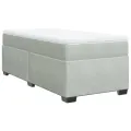 cadre de lit et matelas Gris clair 100x200cm Velours