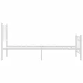 Cadre de lit métal sans matelas avec pied de lit blanc 80x200cm
