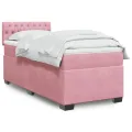 cadre de lit avec matelas Rose 90x200 cm Velours