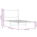 Cadre de lit en métal sans matelas chêne fumé 80x200 cm