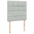 cadre de lit et matelas Gris clair 90x190 cm Velours