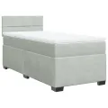 cadre de lit et matelas Gris clair 90x190 cm Velours