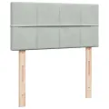 cadre de lit et matelas Gris clair 90x190 cm Velours