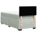 cadre de lit et matelas Gris clair 90x190 cm Velours