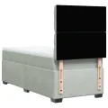 cadre de lit et matelas Gris clair 90x190 cm Velours