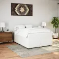 cadre de lit avec matelas Blanc 140x200cm Similicuir