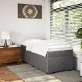 cadre de lit avec matelas Gris 100x200 cm Similicuir