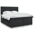 cadre de lit avec matelas Noir 200x200 cm Similicuir